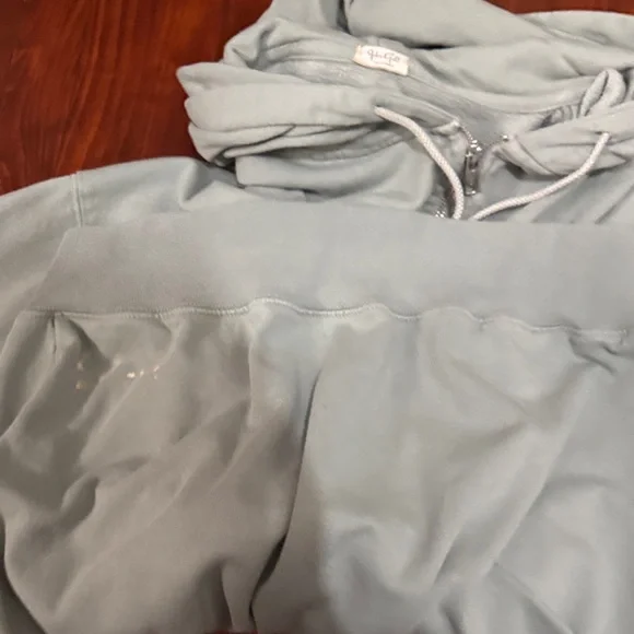 Brandy Melville Green Zip-Up Hoodie. *Bleach stains* - Picture 7 of 10